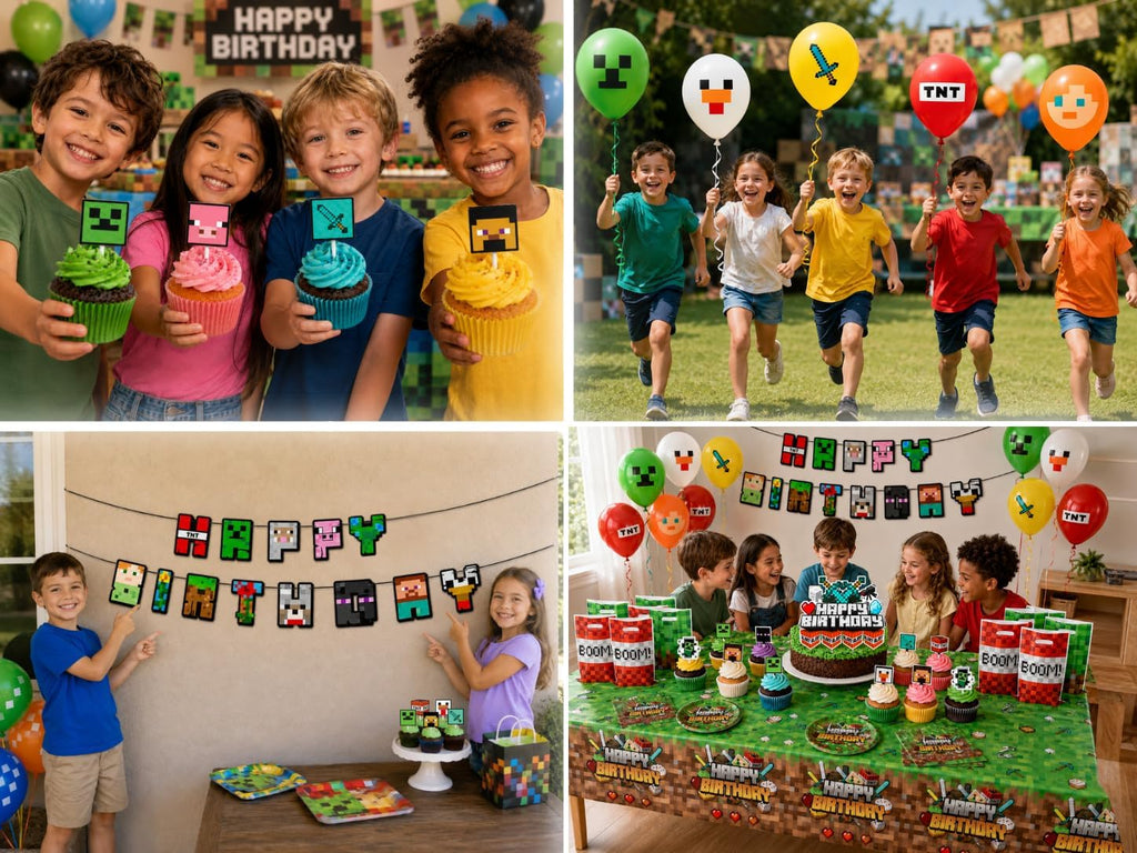 HappySet™ Pixel Birthday Party Decorations Kit with Banner