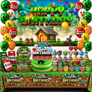 HappySet™ Pixel Birthday Party Decorations Kit with Backdrop