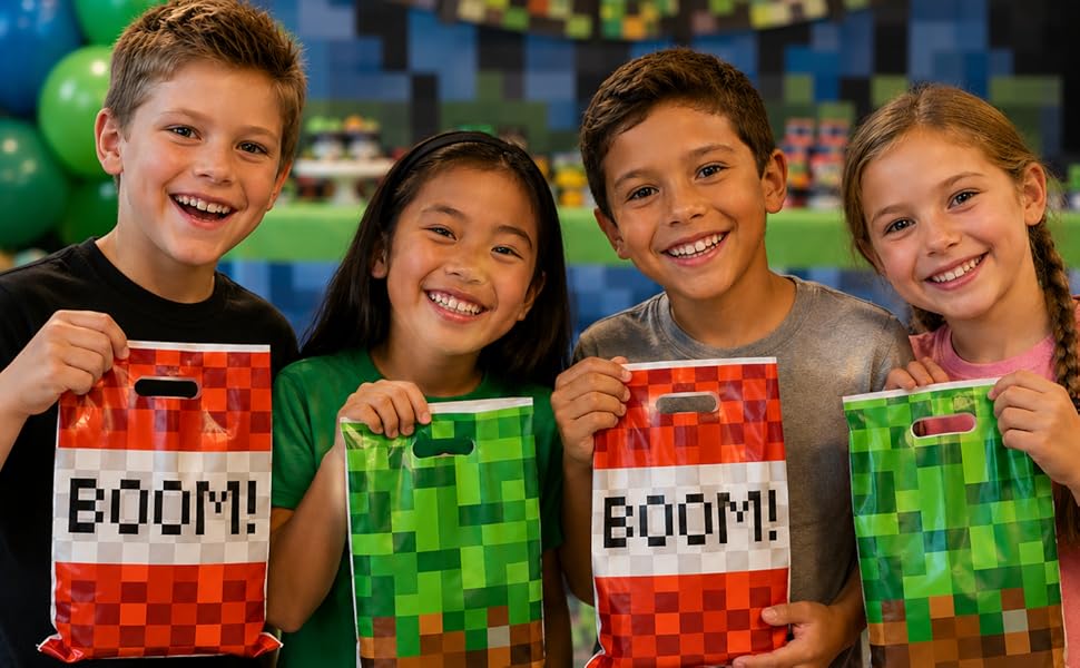 HappySet™ Pixel Birthday Party Decorations Kit with Backdrop
