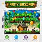 HappySet™ Pixel Birthday Party Decorations Kit with Backdrop