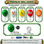 HappySet™ Pixel Birthday Party Decorations Kit with Backdrop