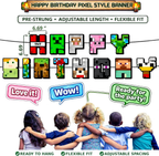 HappySet™ Pixel Birthday Party Decorations Kit with Banner