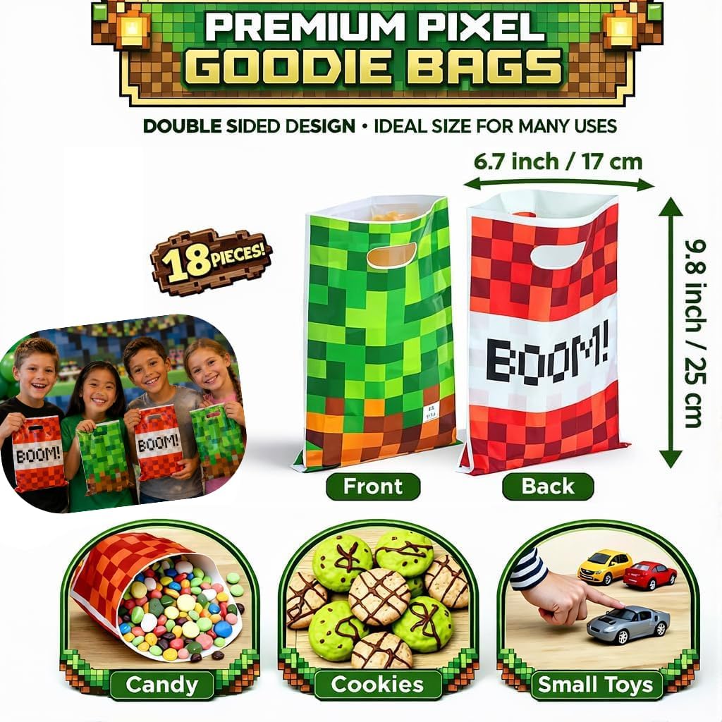 HappySet™ Pixel Birthday Party Decorations Kit with Banner