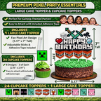 HappySet™ Pixel Birthday Party Decorations Kit with Banner